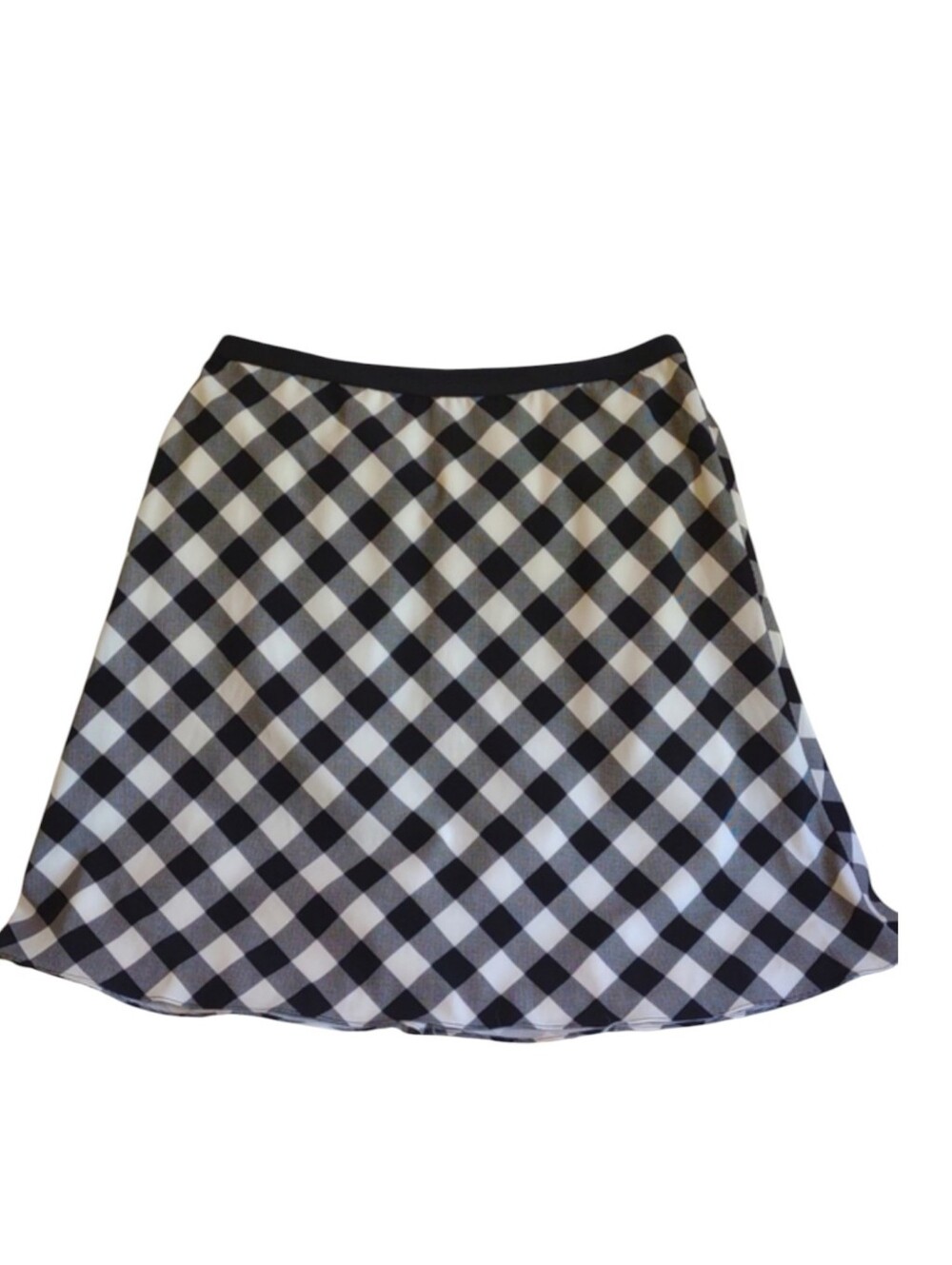 ANN TAYLOR Skirt 14 Plaid Black White